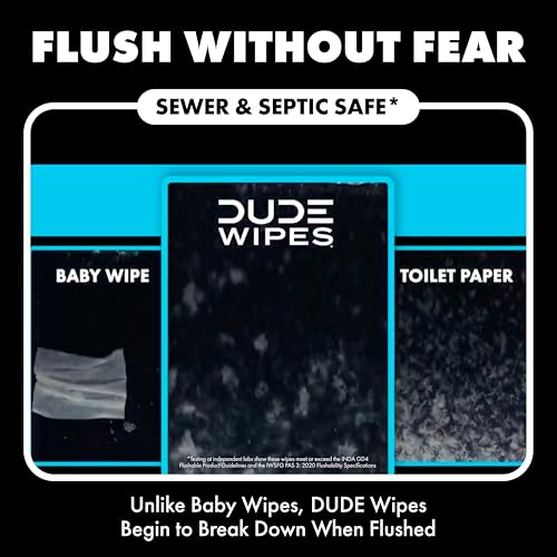 image for DUDE Wipes Odor Destroyer Flushable Wipes - Extra-Large Adult Wet Wipe