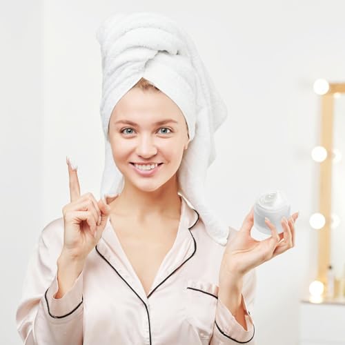 6 Pcs 60 Gram Frosted Glass Cosmetic Jars Small Cream Containers with Bamboo Lids Travel Size Skin Care Containers for Essential Oil Powder Lotion Ointments Facial Scrub4