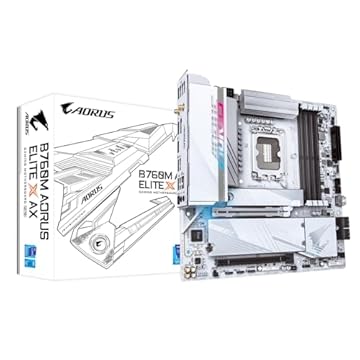 Placa Mãe Gigabyte B760M AORUS ELITE X AX WIFI BRANCA (LGA 1700/4xDDR5/HDMI/DP/M.2/USB 3.2)