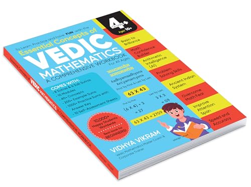 Image of Essential Concepts of Vedic Maths - Comprehensive Workbook for All Ages Speed Math, Tricks & Mental Calculations | Ages 10+ | 5+ Hours of Guided ... Logical Reasoning: Fundamental of Vedic Maths
