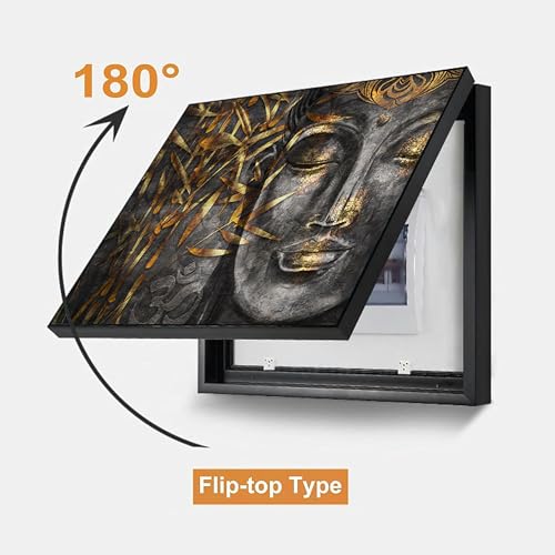Image of Electric MCB Box Cover Frame With Hydraulic Decorative Painting Lord Gautam Buddha Painting Electrical Panel box Cover, Switch Box Frame Will Fit Max 10x14 inch Switch Board, Outer Size 13X17 Inch