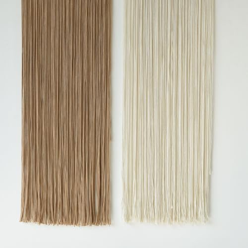 Flber 2 Pcs Macrame Wall Hanging Boho Wall Decor Handmade Macrame Art Tapestry Wedding Macrame Backdrop 13.7" W x 51" L For Living room Bedroom Headboard Decor by Flber - Image 7