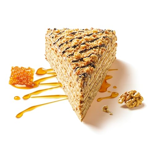 MARLENKA® Honey Cake with Walnuts – Traditional Honey Sponge Cake (1 x 800 g)