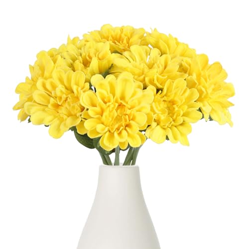 IPOPU Faux Dahlia Flowers 10pcs