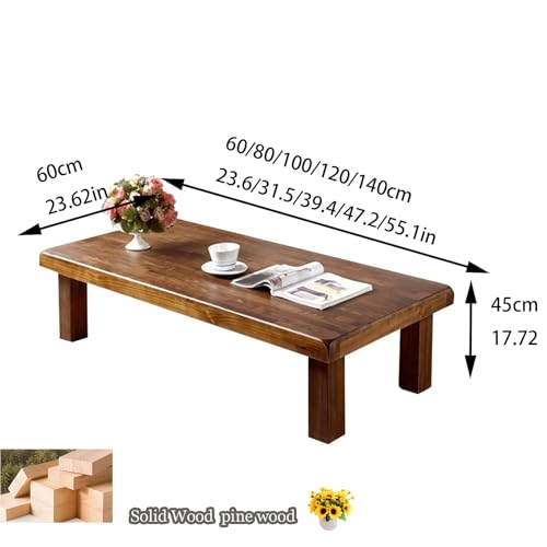 Mesa de centro de madera maciza, mesa central rústica para sala de estar, mesa auxiliar de diseño vintage, mesa auxiliar retro