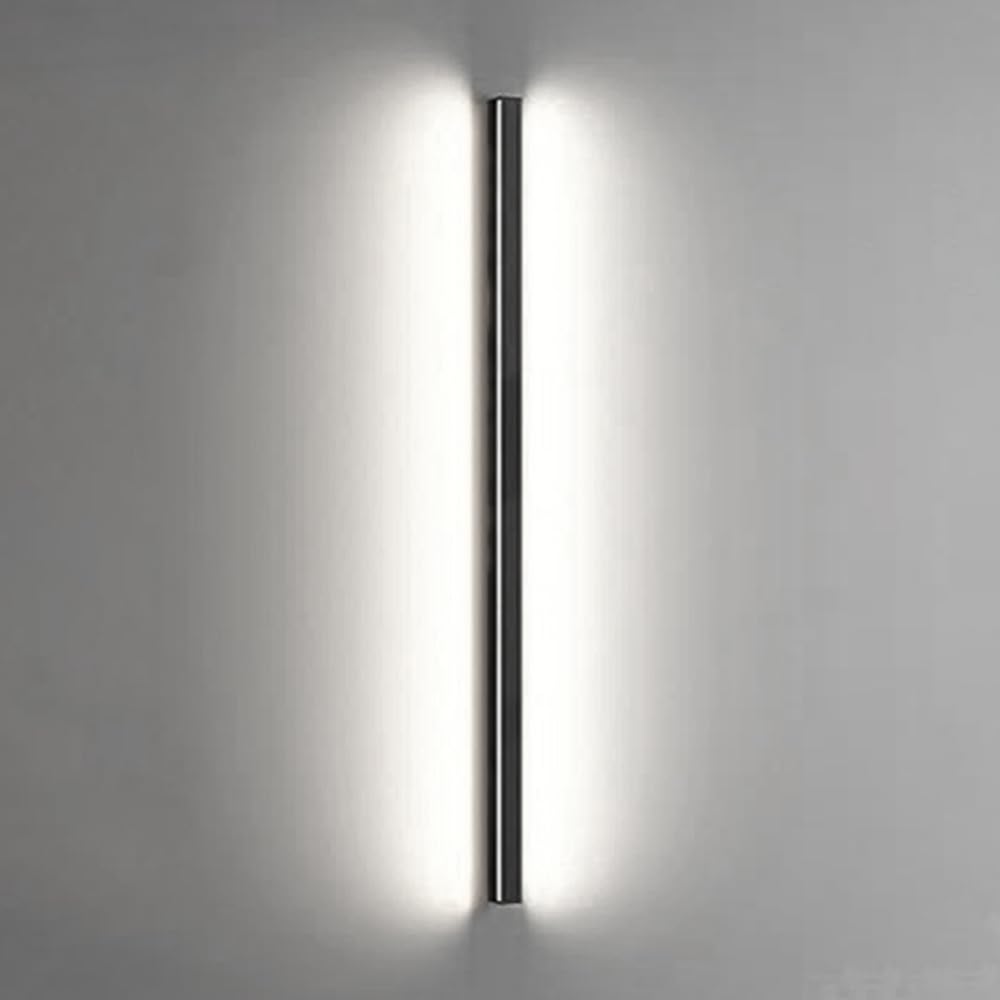 YFMYY LED Strip Wall Lights Indoor, Modern Wall Light Rectangular Black Nordic Minimalist Wall Lamps, Long Bar Wall Sconce Lighting Black for Bedroom Living Room Corridor Stairs
