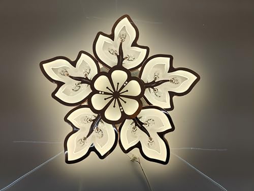 Image of swanart Elegant Floral LED Ceiling Light - Artistic Flower Design Lighting for Living Room, Bedroom, Hallway - Stylish and Modern Home Decor Accent