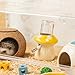 Baoblaze Hamster Water Bottle Cage Accessories Easy to Clean Cartoon Ceramic Small Pet Supplies with Stand for Rat Mice Ferret Gerbil, Yellow