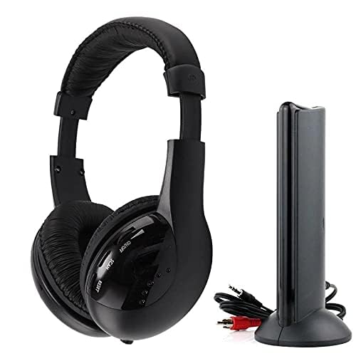 suwoeo Auriculares para TV Hi-Res 5 en 1 Auriculares inalámbricos Hi-Fi Auriculares inalámbricos RF Bluetooth con micrófono para TV, videojuegos, DVD, PC