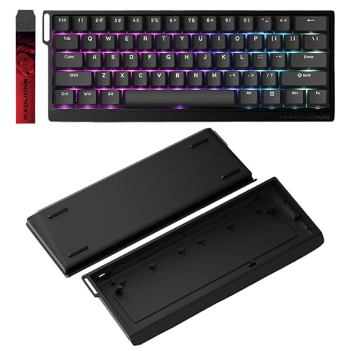 ZMX MADLIONS MAD 60 HE Rapid Trigger RGB Gaming Keyboard with H60 Aluminum Keyboard Case (Black)