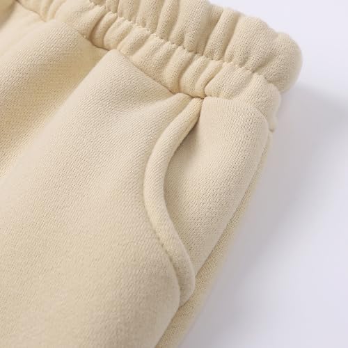 Youth 2Pcs Brushed Fleece Sweatsuit Hooded Pullover Tracksuit Kids Boys Girls Sweatshirt + Pants Outfits Set4