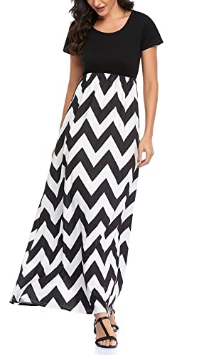Image of Mommy Jennie Women's Maxi Dresses Short Sleeve Long Casual Summer Sundresses