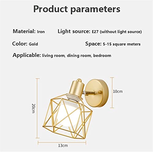 Lámpara de pared dorada rotativa E27 de iluminación interior antigua 7