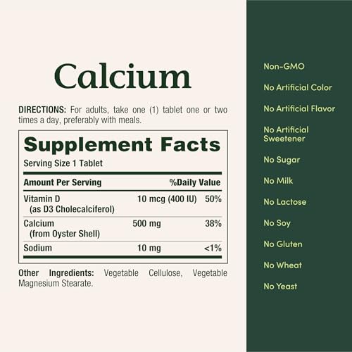 Nature’s Bounty Calcium Plus 400 IU Vitamin D3, Immune Support & Bone Health, 300 Tablets - Image 6