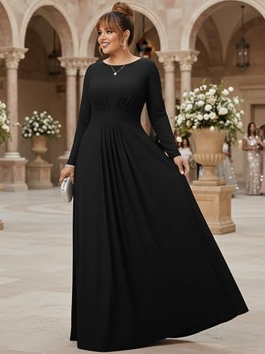 Image of KOH KOH Womens Long Sleeve Flowy Empire Waist Fall Winter Maxi Dress Gown