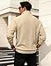 LINENNMAIN Mens Sweaters Pullover Sweater Casual Athletic Long Sleeve Quarter Zipper Stand Collar Sweatshirt Khaki