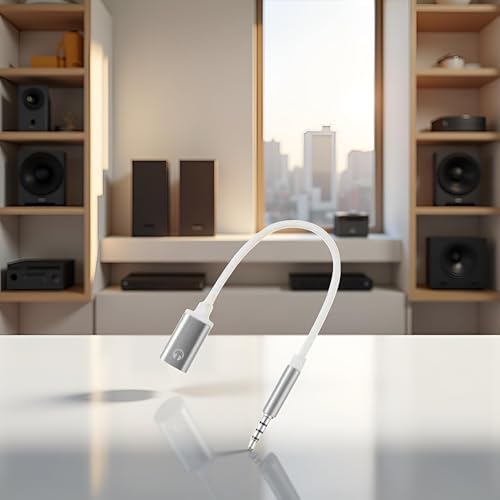 Cable adaptador 3.5mm macho a USB-C hembra plata miniatura 4