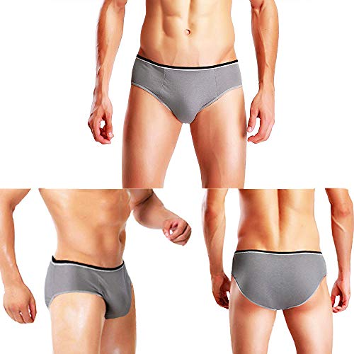 STARLY Mens Cotton Disposable Underwear Travel Panties handy Briefs for Fitness Grey Gray/White/Black (10pcs)