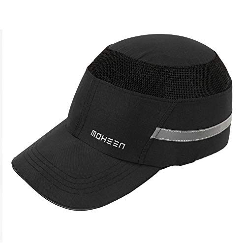 Casquette de sécurité légère noire avec long bord réfléchissant