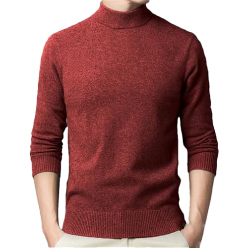 Men Mock Neck Sweater Solid Color Long Sleeves Casual Knit Pullovers Jumpers Tops
