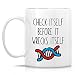 Retreez Funny Mug - Check Itself Before It Wrecks Itself DNA Biology Genetics Teacher 11 Oz Ceramic Coffee Mugs - Funny Sarcastic birthday gift for Science Geek Geneticist friend coworker sister bro