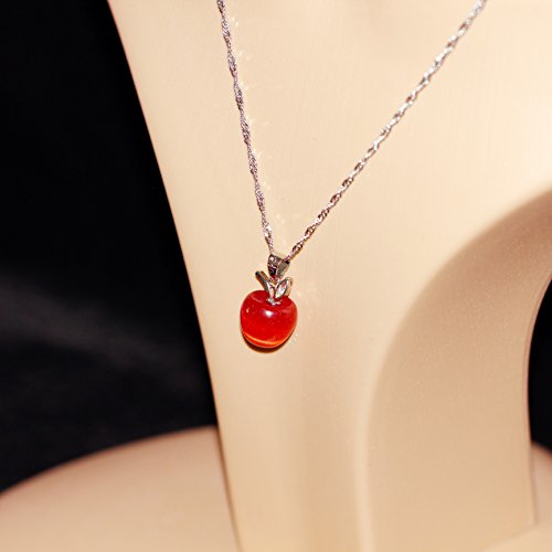 Uloveido Silver Plated Candy Apple Cubic Zirconia Pendant Necklace Earrings Jewelry for Women YL0074