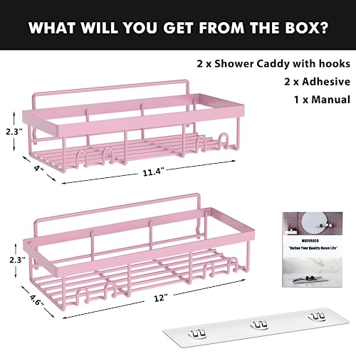 Image of Moforoco Shower Caddy Shelf Organizer Rack, Self Adhesive Black Bathroom Shelves Basket, Home Farmhouse Wall Inside Organization and Storage Decor Rv Accessories, First Camper Apartment Essentials