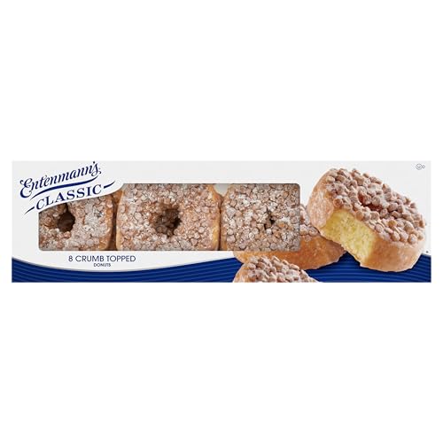 Entenmann's Classic Crumb Topped Donuts, 8 count, (1.88 oz each), Brown Sugar and Cinnamon Coffee Donuts, 15 oz Box