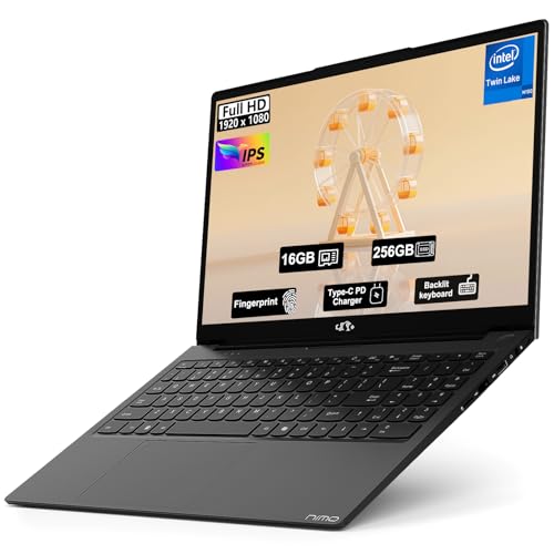 Image of NIMO 15.6 Inch FHD Student Laptop, 16GB RAM 256GB SSD Intel 4-Core (Beat i3-10110U, Up to 3.6GHz), 65W Type-C, Backlit Keyboard, Fingerprint, Wi-Fi 6& Bluetooth 5.3 for Efficient Business Home Office