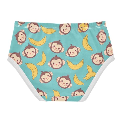 Wusikd Monkey Banana Girls' Underwear Cotton Cute Girls Briefs Soft Toddler Underwear 2T2