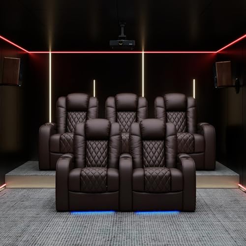Image of Weilianda Home Theater Seating, Top Grain Leather Movie Theater Chair