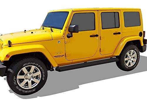 Estribos para Jeep Wrangler JK 2007-2018, acero inoxidable acabado negro mate miniatura 6