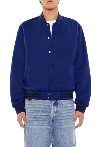 Forever 21 Men's Varsity-Striped Bomber Jacket