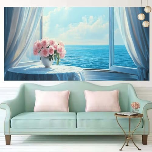 Tableau perle diamant 60x150cm avec strass cristal haut éclat
