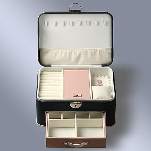 Boîte à bijoux multicouche grande capacité blanche coffret de rangement bagues boucles