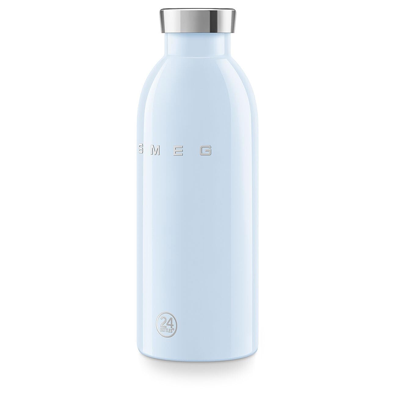 Smeg x 24Bottles Clima Bottle, 500 ml Isolierte Edelstahl Trinkflasche WBF01PB, Doppelwandige Isolierung und Luftdichter Verschluss, 24h Kalt & 12h Heiß, Pastellblau