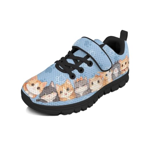 Little Kid/Little/Big Kids Shoes Boys Girls Sneakers Tennis Running Lightweight Breathable Shoes Cute Cats Pattern