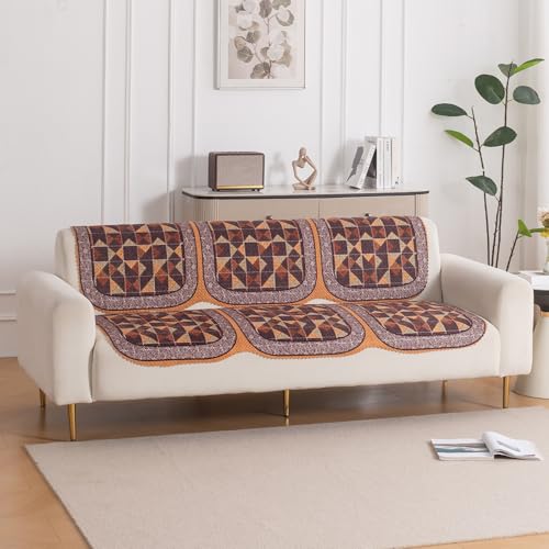 Image of HOKIPO HeavenHue Sofa Cover 5 Seater Panel Set 3+1+1, Rustic Mosaic