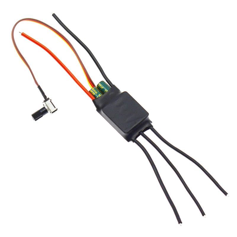 2Pcs 3-Phase Three-Phase DC 7-24V Brushless Hallless BLDC Motor ESC Speed Controller with Potentiometer