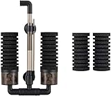 Hygge 水槽 フィルター スポンジ 超静か アクアリウムエアーポンプに接続 水槽面貼り付け型(吸盤) 生物濾過 物理濾過 ろ過装置 ツイン ブラック S サイズ 対応水量:35L ~150L