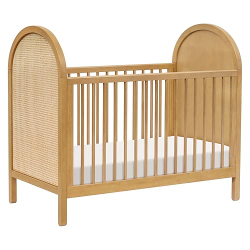 Image of Babyletto Bondi Cane 3-in-1 Convertible Baby Crib - GREENGUARD Gold Certified Convertible Crib to Toddler Bed & Daybed - Wooden Baby Bed with 4 Adjustable Heights - Made of 100% Solid Wood - Honey
