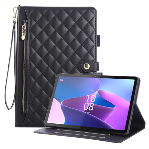 Étui portefeuille Lenovo Tab M10 3e gén en similicuir noir avec support