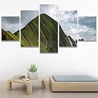 SIGNWIN 5 Panel Canvas Wall Art Mountainscape for Home Decorations Ready to Hang - 60