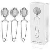 Snap Ball Tea Strainer, Exptolii 3 Pack Stainless Steel Tea Infuser Filter with Handle for Loose Leaf Tea, Seasonings, Spices