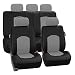 FH Group PU008GRAY115 Full Set Seat Cover (Perforated Leatherette Airbag Compatible and Split Bench Ready Gray)