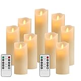✔ Packungsinhalt - 9 Elfenbeinfarbene flammenlose LED Kerzen(Size: Φ2.2inxH 4