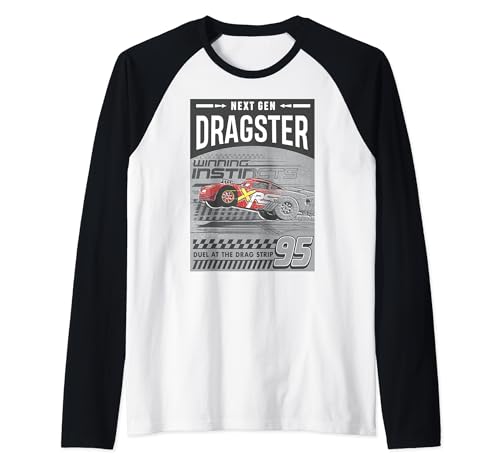 T-shirt Cars McQueen dragster raglan baseball anti-irritation en coton