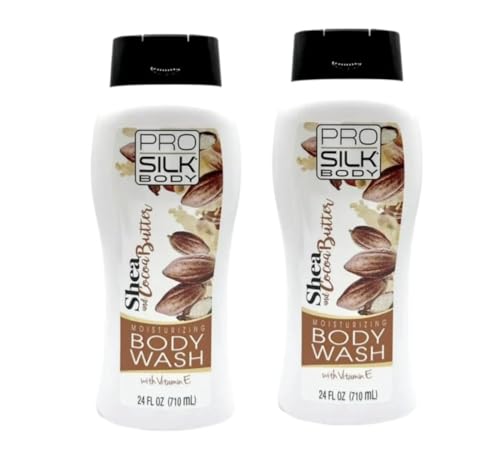 Pro.Silk Shea & Cocoa Butter Moisturizing Body Wash, 24 fl oz (Pack of 2) – Hydrating Daily Shower Gel for Soft, Smooth Skin – Nourishing Formula for Dry & Sensitive Skin image 2