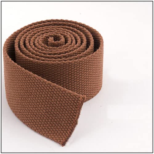 Heavy Cotton Webbing Bag Straps 38mm 24 Colours Canvas Tape Ribbon (Brown, 2 metre) — image 1