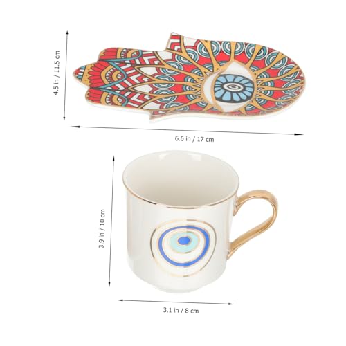 Tasse à café céramique BESTYASH motif œil bleu lot de 2 mugs - 7